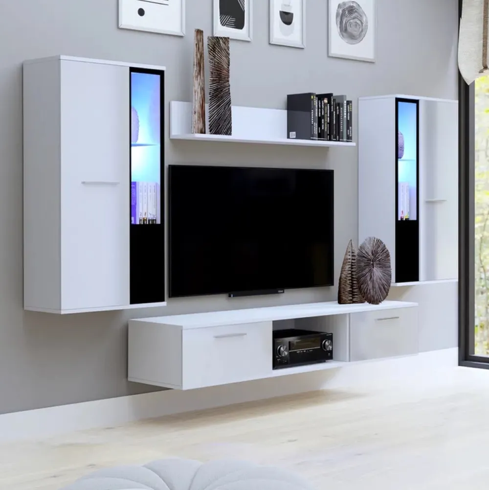 Meblościanki>Meblohand Meblościanka biała połysk CUBE biały połysk