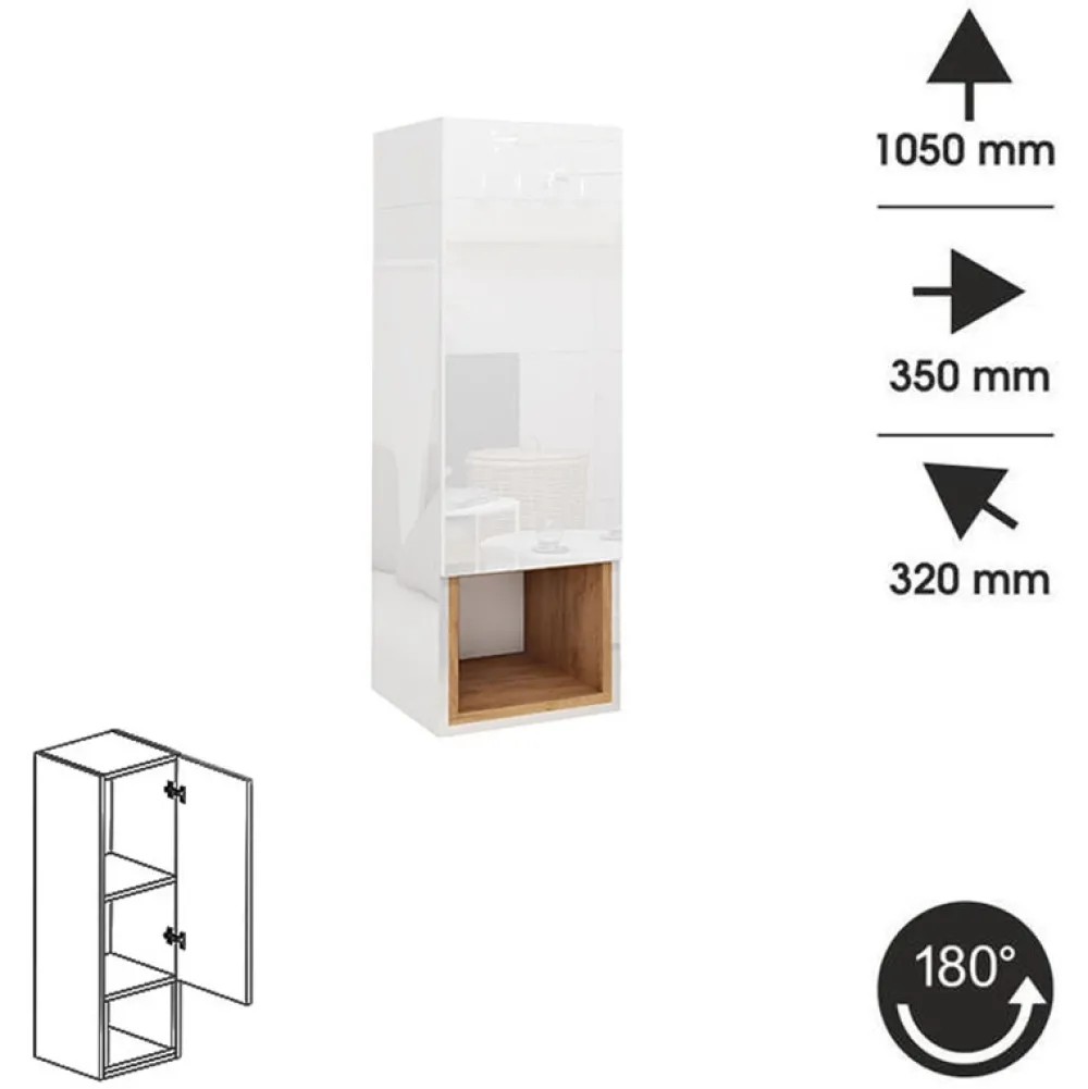 Zestawy Mebli Do Salonu|Meblościanki>BROMARKT Meblościanka biała połysk PREMIUM biały