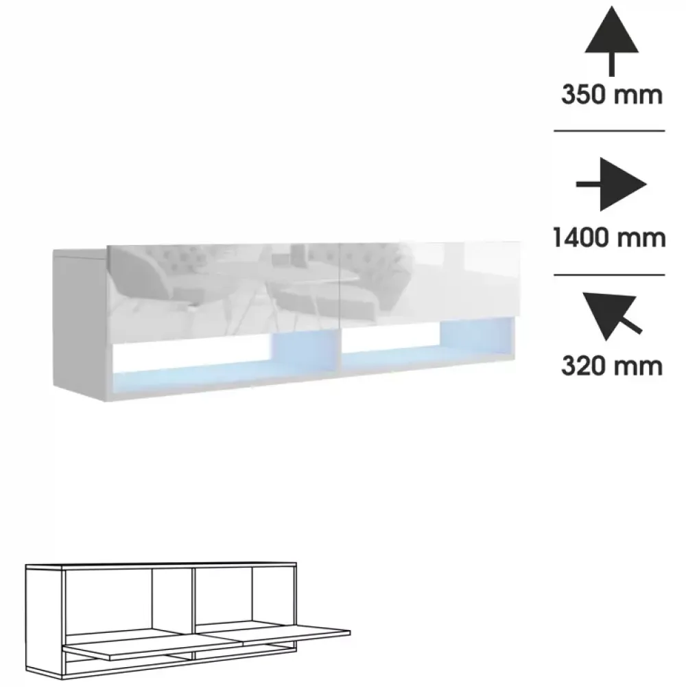 Zestawy Mebli Do Salonu|Meblościanki>BROMARKT Meblościanka biała połysk PREMIUM biały