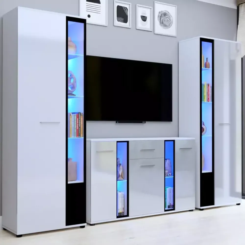 Meblościanki>Meblohand Meblościanka CUBE XL biały połysk