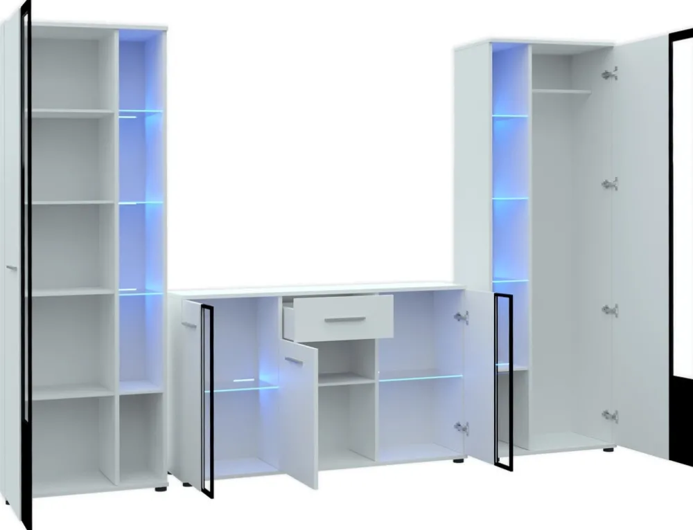 Meblościanki>Meblohand Meblościanka CUBE XL biały połysk