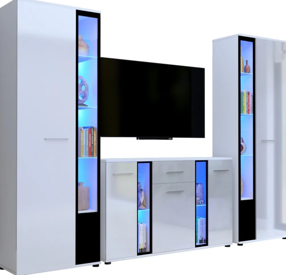 Meblościanki>Meblohand Meblościanka CUBE XL biały połysk