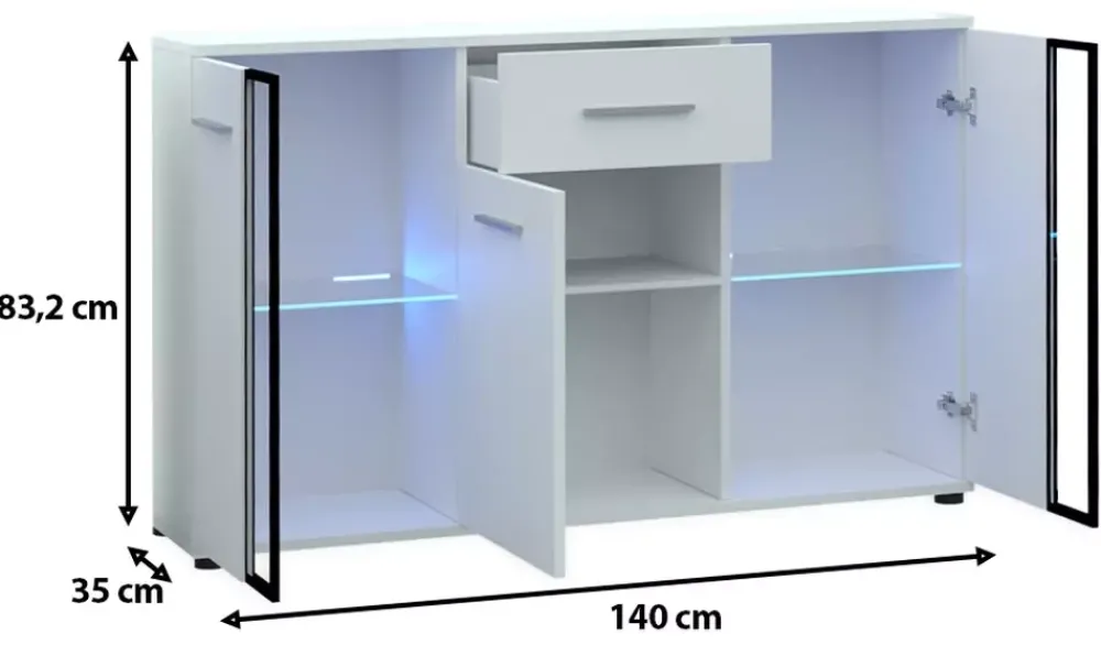 Meblościanki>Meblohand Meblościanka CUBE XL biały połysk