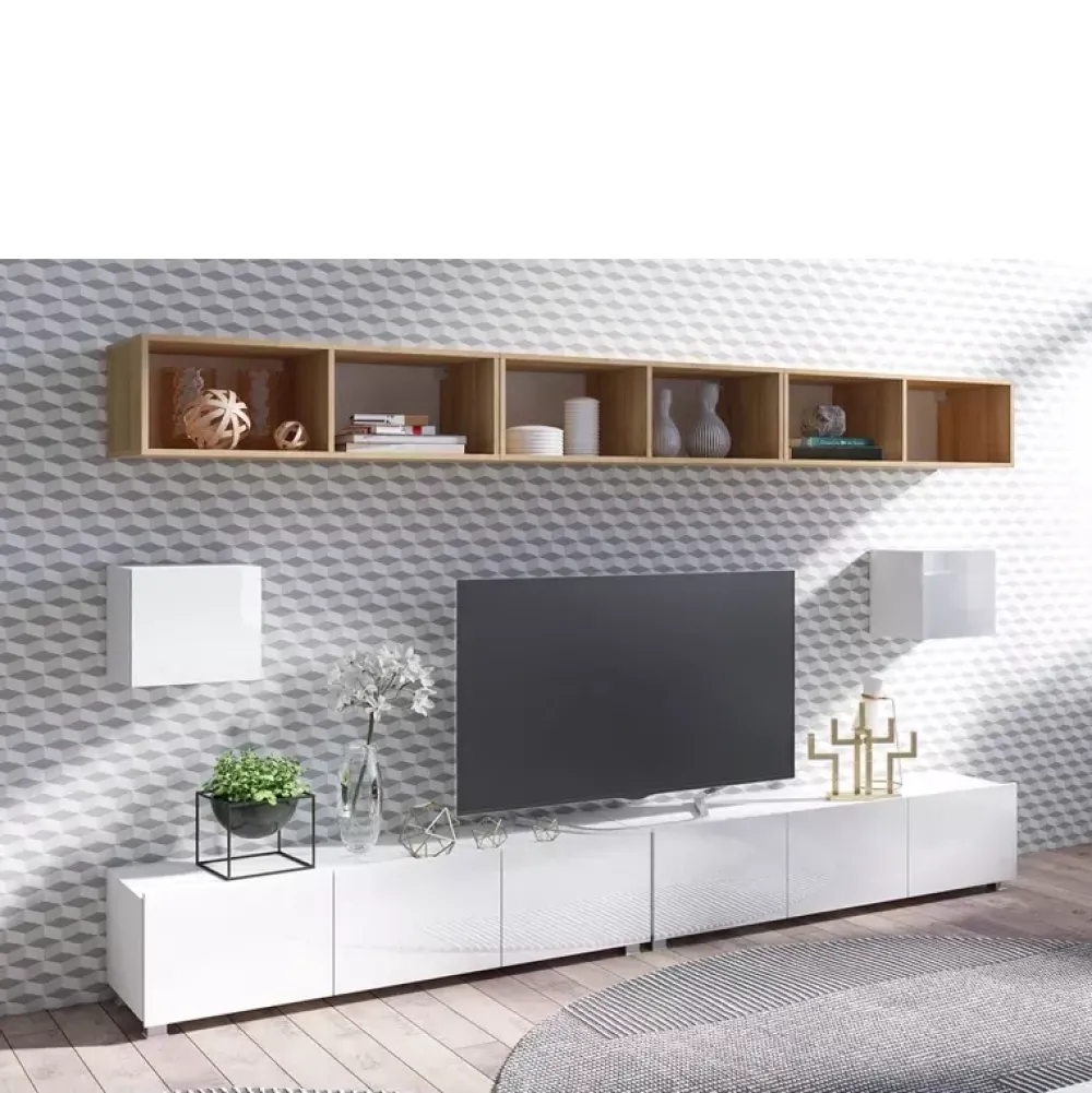 Meble Młodzieżowe|Zestawy Mebli Do Salonu>GiB Meble Meblościanka biały połysk MODERN 34