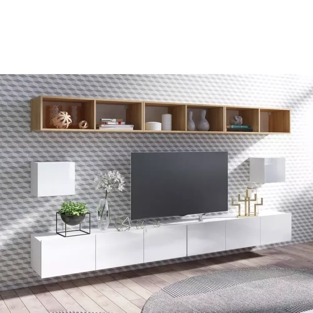 Meble Młodzieżowe|Zestawy Mebli Do Salonu>GiB Meble Meblościanka biały połysk MODERN 34