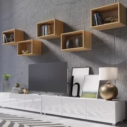 Zestawy Mebli Młodzieżowych|Meblościanki>GiB Meble Meblościanka biały połysk MODERN 32