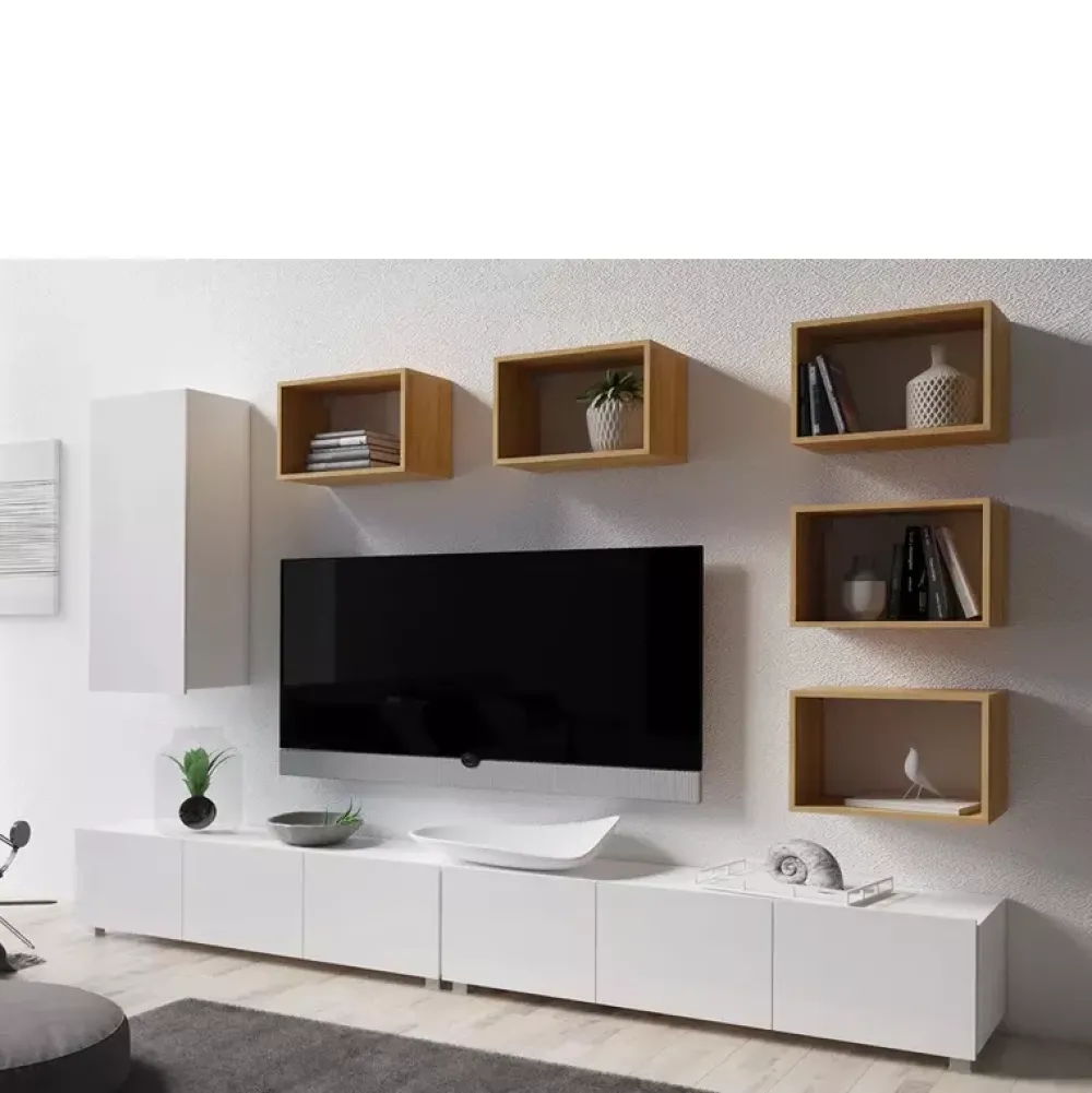 Zestawy Mebli Młodzieżowych|Meblościanki>GiB Meble Meblościanka biały połysk MODERN 37