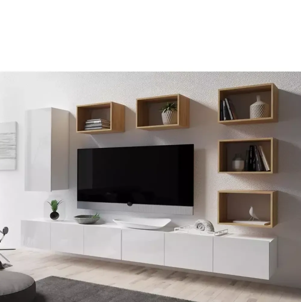 Zestawy Mebli Młodzieżowych|Meblościanki>GiB Meble Meblościanka biały połysk MODERN 37