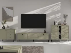 Meblościanki>Lempert Meblościanka do nowoczesnego salonu z szafką RTV TOKEN eukaliptus