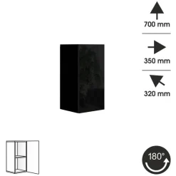 Zestawy Mebli Do Salonu></noscript>BROMARKT Meblościanka do salonu biało czarna połysk PREMIUM