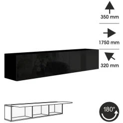 Zestawy Mebli Do Salonu></noscript>BROMARKT Meblościanka do salonu biało czarna połysk PREMIUM