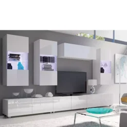 Zestawy Mebli Młodzieżowych|Meblościanki>GiB Meble Meblościanka do salonu połysk MODERN 11 biały