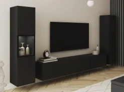 Zestawy Mebli Do Salonu|Meblościanki>BRATEX Meblościanka do salonu BRAVIN czarny grafit