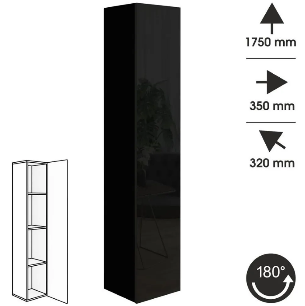 Zestawy Mebli Do Salonu|Meblościanki>BROMARKT Meblościanka do salonu połysk PREMIUM czarny