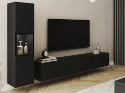 Zestawy Mebli Do Salonu|Meblościanki>BRATEX Meblościanka do salonu BRAVIN czarny grafit