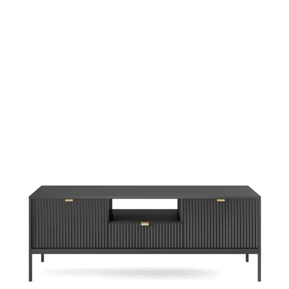 Zestawy Mebli Do Salonu|Meblościanki>PIASKI Meblościanka do salonu czarna AVANTI czarny