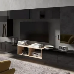 Zestawy Mebli Młodzieżowych|Meblościanki>GiB Meble Meblościanka do salonu czarny połysk MODERN 23