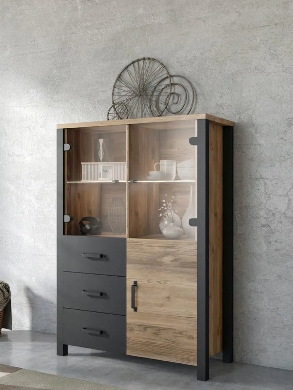 Meblościanki>Helvetia Meblościanka do salonu LOFT ONLY