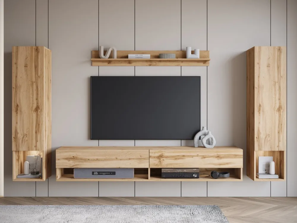 Meblościanki>BRATEX Meblościanka do salonu pod telewizor MADERA dąb wotan