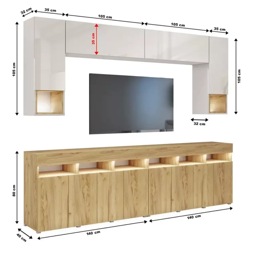 Meblościanki|Zestawy Mebli Do Salonu>BROMARKT Meblościanka do salonu PREMIUM