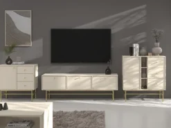 Meblościanki>Lempert Meblościanka do salonu z komodą TOKEN beż piaskowy
