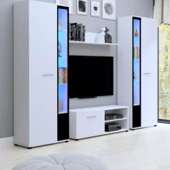 Meblościanki>Meblohand Meblościanka Komoda RTV Witryna Cube XL biała biały