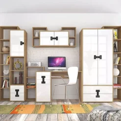 Zestawy Mebli Młodzieżowych>DOMEL Meblościanka młodzieżowa z biurkiem Dąb Artisan INDEX