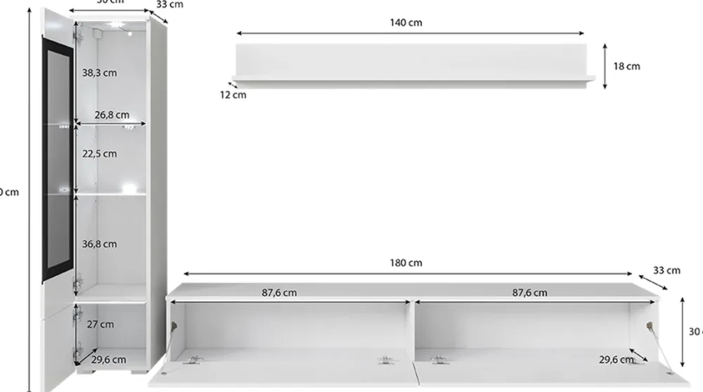 Meblościanki>BRATEX Meblościanka pod telewizor VELLORE