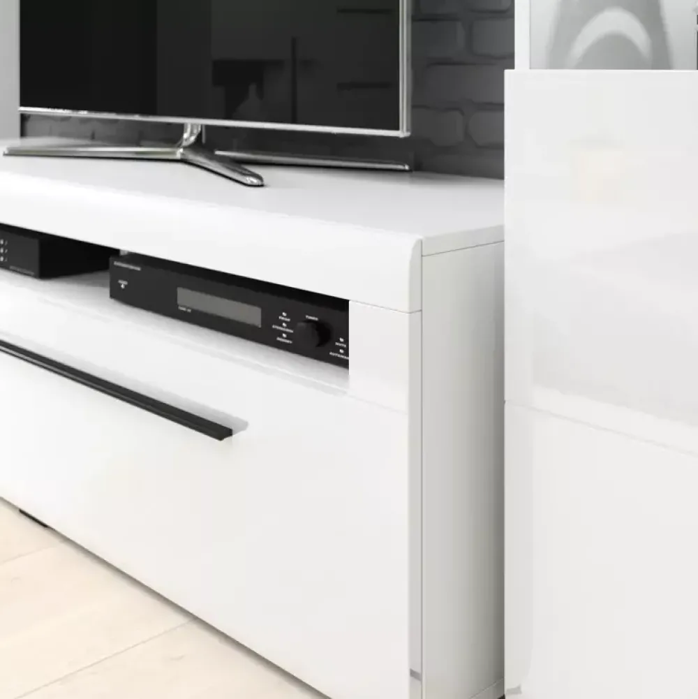 Zestawy Mebli Do Salonu>Helvetia Meblościanka TELOS połysk biały