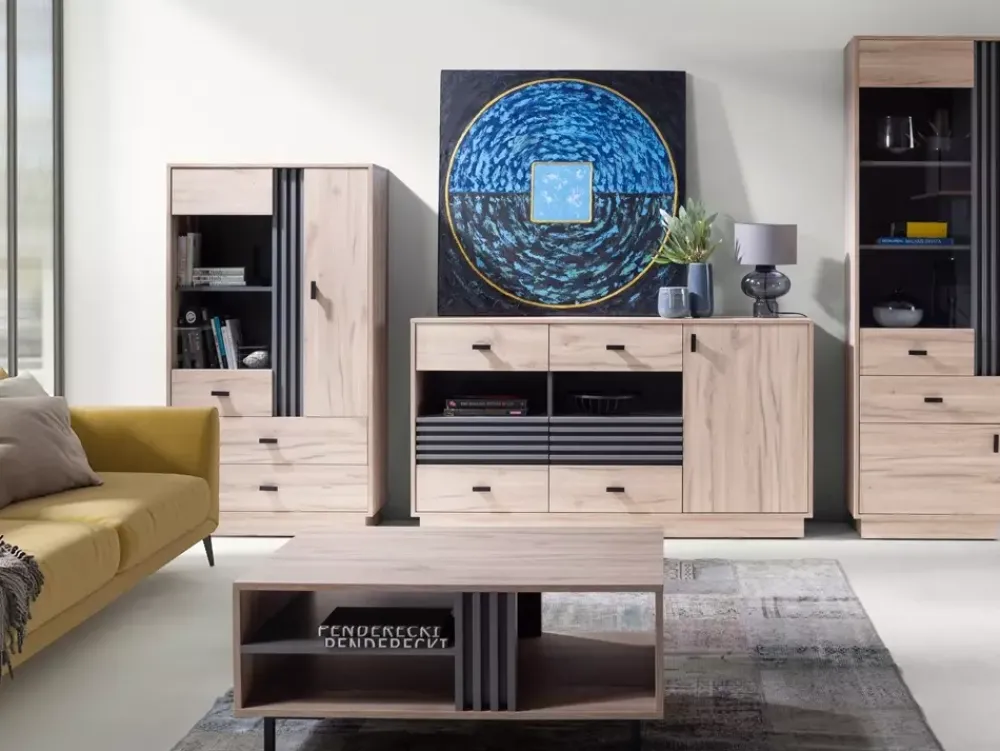 Zestawy Mebli Do Salonu|Meblościanki>MEBLAR Meblościanka z ławą do salonu AGRA