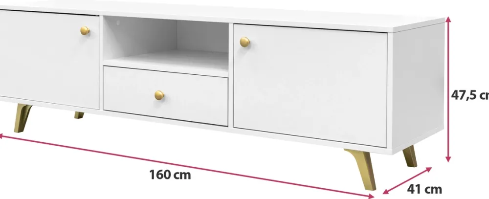 Szafki Rtv>Stolar Minimalistyczna szafka RTV do salonu 160 cm SELMA