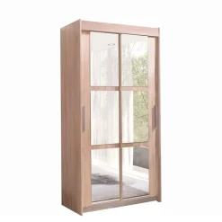 Szafy Dwudrzwiowe|Szafy Z Lustrem>JUREK Modernistyczna szafa przesuwna z lustrami 100 cm KIER