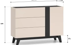 Meble Dla Dzieci|Zestawy Mebli Do Salonu></noscript>ML Meble Młodzieżowa komoda 120 cm FERIO kompaktowa w stylu nowoczesnym