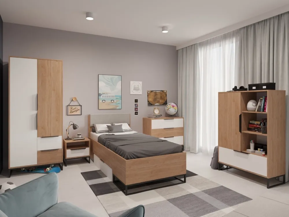 Zestawy Mebli Młodzieżowych|Komody>GiB Meble Młodzieżowa komoda na ubrania LORRO dąb hikora