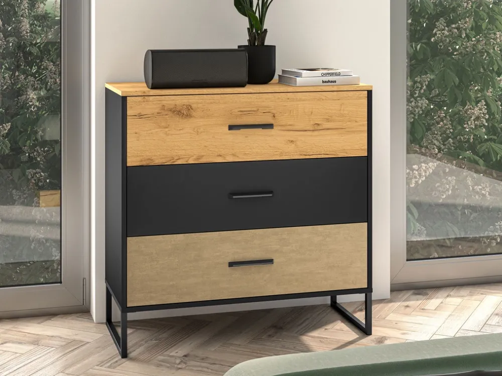 Zestawy Mebli Młodzieżowych|Komody>ML Meble Młodzieżowa komoda z szufladami w stylu loftowym COLT