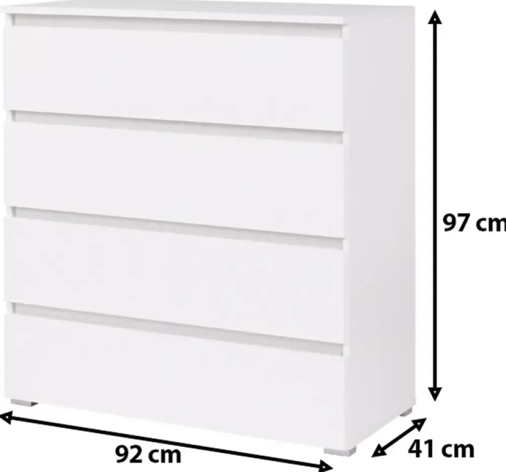 Zestawy Mebli Młodzieżowych|Komody>MARIDEX Młodzieżowa komoda z szufladami COSTA biały