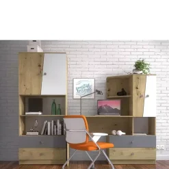 Zestawy Mebli Młodzieżowych>DOMEL Młodzieżowa meblościanka Dąb Artisan MONACO