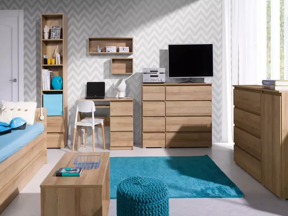 Półki|Zestawy Mebli Młodzieżowych>MARIDEX Młodzieżowa półka wisząca na książki w stylu nowoczesnym COSTA dąb sonoma