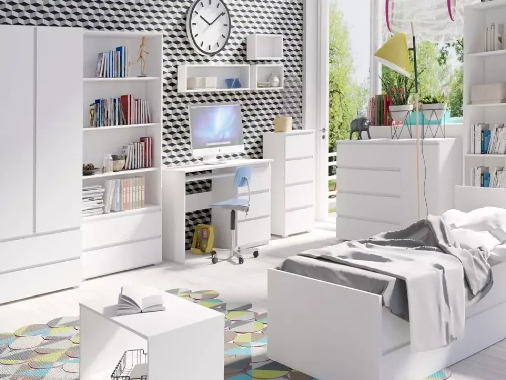 Półki|Zestawy Mebli Młodzieżowych>MARIDEX Młodzieżowa półka wisząca na książki w stylu nowoczesnym COSTA biały