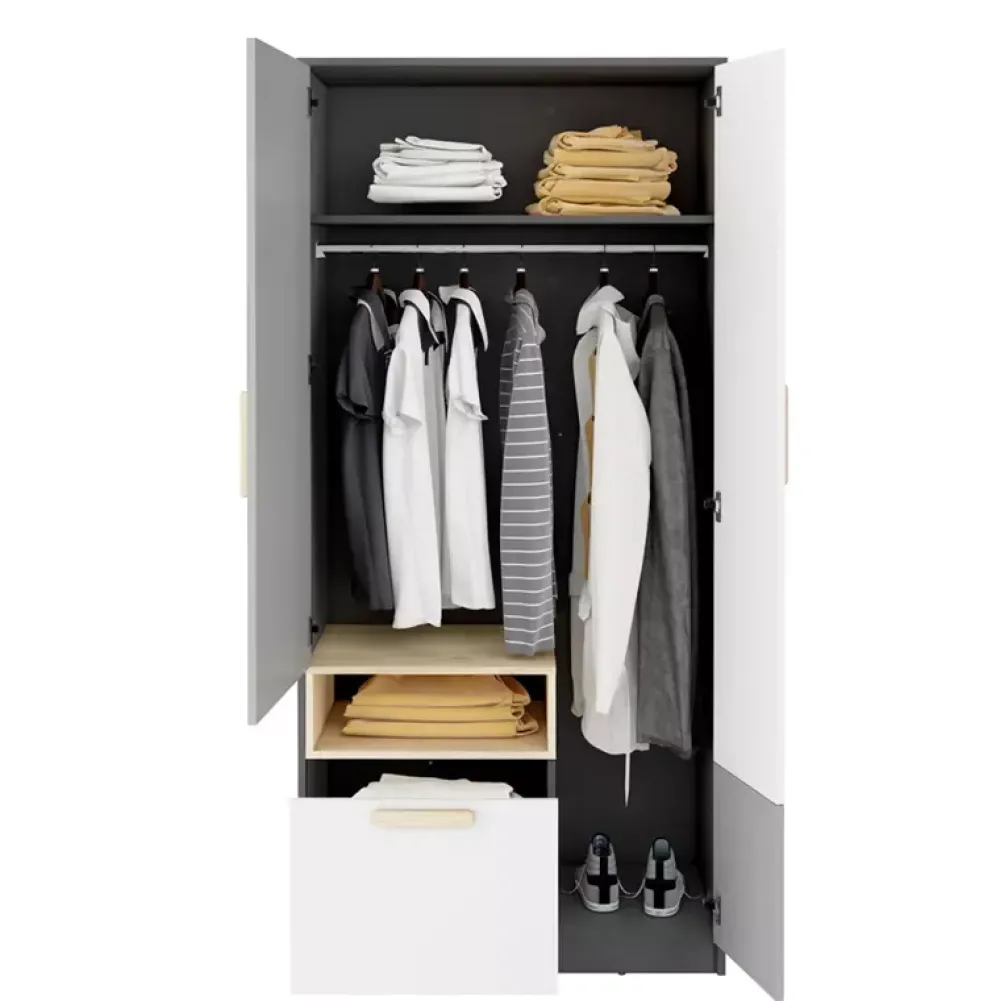 Zestawy Mebli Młodzieżowych|Szafy Dwudrzwiowe>lenart. Młodzieżowa szafa dwudrzwiowa 90 cm drążek szuflada POK