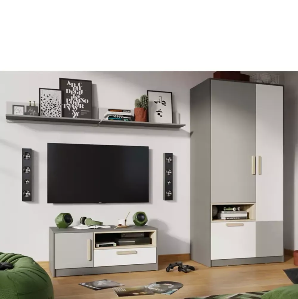 Zestawy Mebli Młodzieżowych|Szafy Dwudrzwiowe>lenart. Młodzieżowa szafa dwudrzwiowa 90 cm drążek szuflada POK