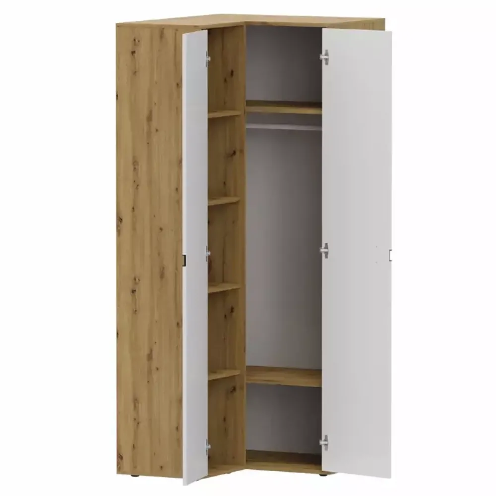 Meble Dla Dzieci|Meble Młodzieżowe>DOMEL Młodzieżowa szafa narożna Dąb Artisan INDEX