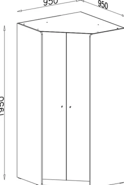 Meble Dla Dzieci|Meble Młodzieżowe></noscript>MEBLAR Młodzieżowa szafa narożna uchylna nowoczesna 95x95 cm ALDENO