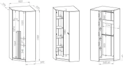 Zestawy Mebli Młodzieżowych|Szafy Dwudrzwiowe></noscript>ML Meble Młodzieżowa szafa narożna w stylu skandynawskim DROP