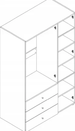 Meble Młodzieżowe|Zestawy Mebli Młodzieżowych>JUREK Młodzieżowa szafa trzydrzwiowa z półkami 120 cm YOKO