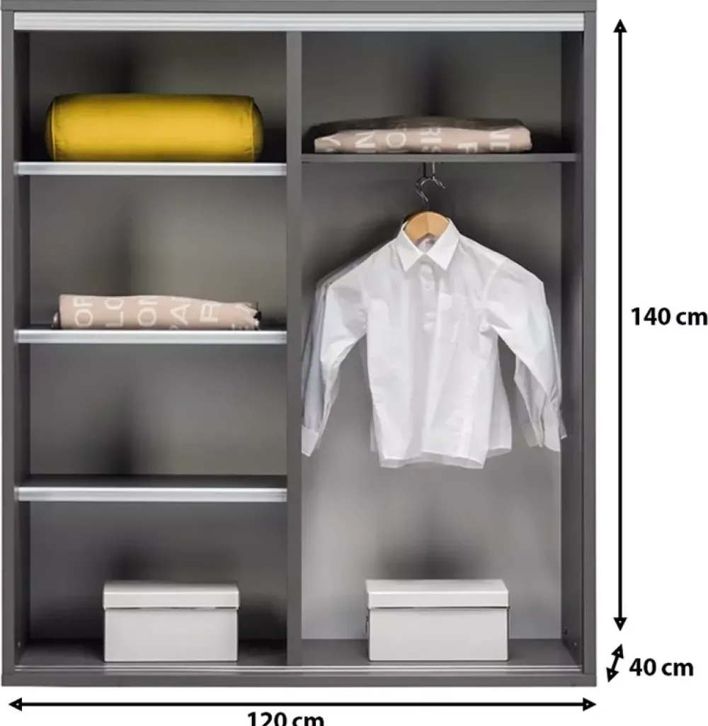 Zestawy Mebli Młodzieżowych|Komody>MARIDEX Młodzieżowa szafka z półkami drzwi przesuwne 140 cm ZENTO