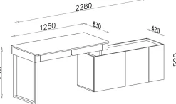 Biurka|Meble Dla Dzieci></noscript>MEBLAR Młodzieżowe biurko z komodą i szufladami 125 cm LISSARO