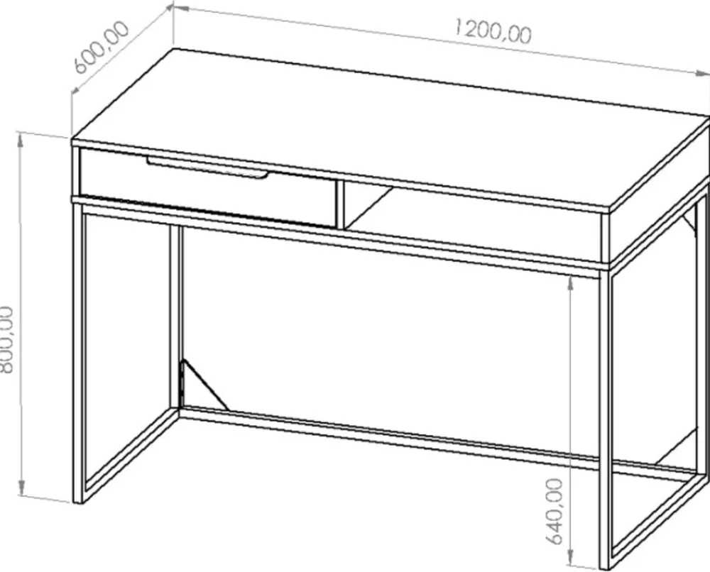 Zestawy Mebli Młodzieżowych>GiB Meble Młodzieżowe biurko z szufladą LORRO dąb hikora biały