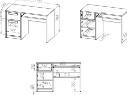 Biurka|Zestawy Mebli Młodzieżowych></noscript>ML Meble Młodzieżowe biurko z szufladą pod komputer DROP buk fjord
