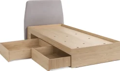 Meble Dla Dzieci|Łóżka Młodzieżowe>MEBLAR Młodzieżowe łóżko 90x200 cm jednoosobowe z szufladami ALDENO dąb olejowany